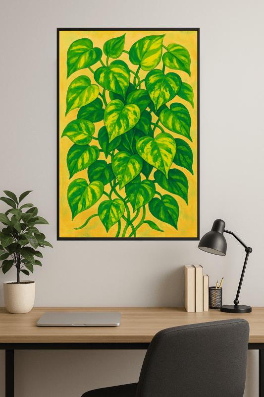 Ilustracja Złotego Pothosa - CasaNookDecor