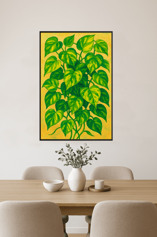 Ilustracja Złotego Pothosa - CasaNookDecor