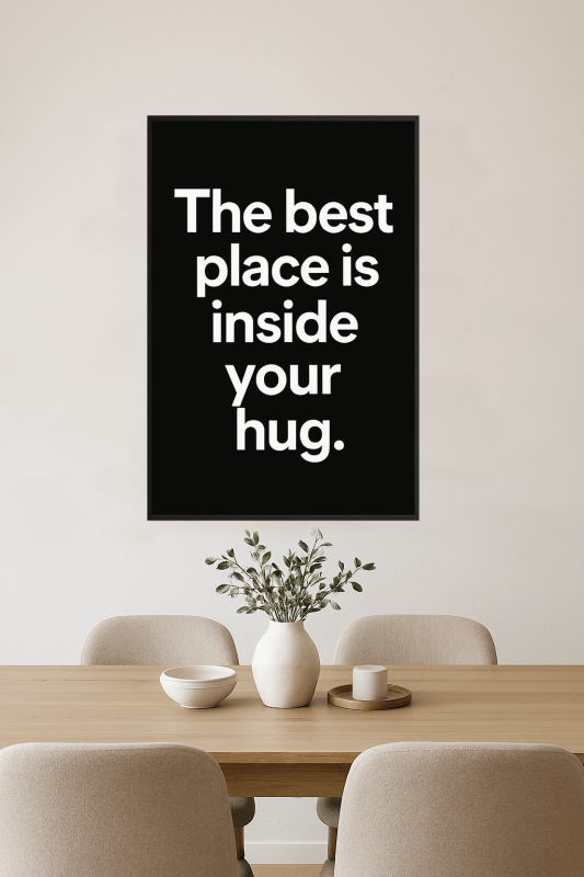 Inspirujący Plakat z Cytatem o Przytuleniu - CasaNookDecor