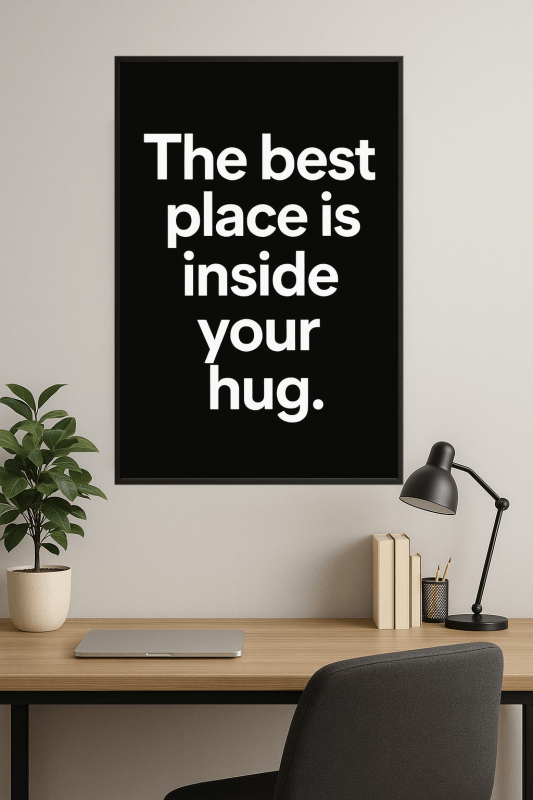 Inspirujący Plakat z Cytatem o Przytuleniu - CasaNookDecor