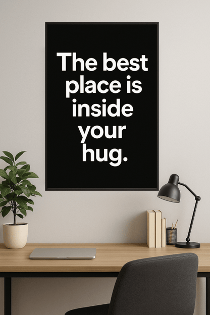 Inspirujący Plakat z Cytatem o Przytuleniu - CasaNookDecor
