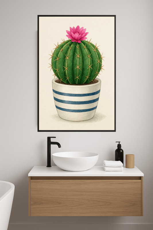 Kaktus W Paskowanym Doniczce - CasaNookDecor