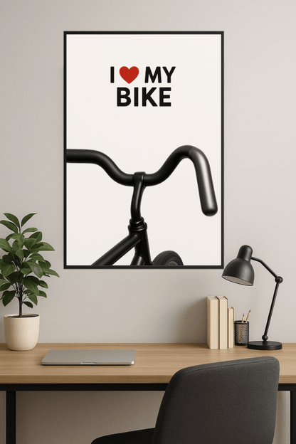 Kocham Mój Rower - Plakat Sztuki - CasaNookDecor
