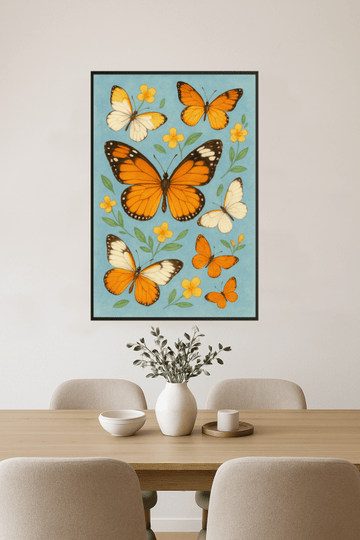 Kolorowa Sztuka Ścienna z Motylami - CasaNookDecor