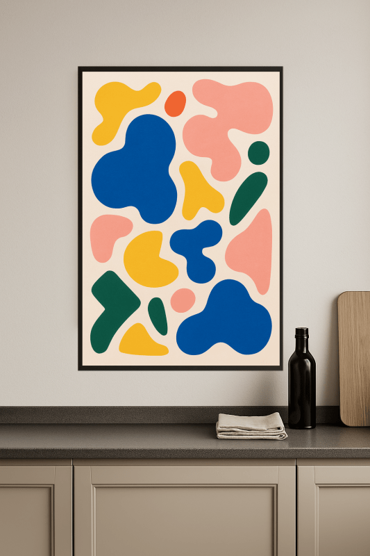 Kolorowe Abstrakcyjne Kształty - Plakat Sztuki - CasaNookDecor