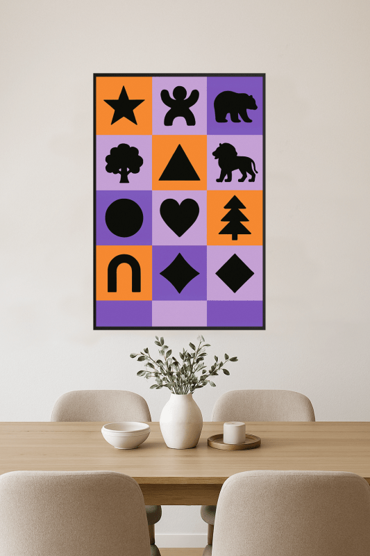 Kolorowe Kształty - Druk Sztuki - CasaNookDecor