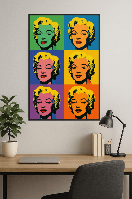 Kolorowe portrety pop art do wydruku