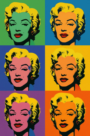 Kolorowe portrety pop art do wydruku