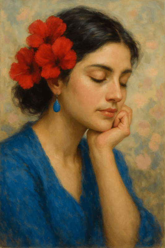 Kwiatowy portret artystyczny - CasaNookDecor