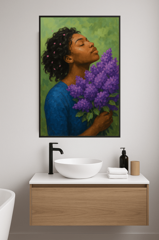 Kwiatowy uścisk – wydruk artystyczny - CasaNookDecor