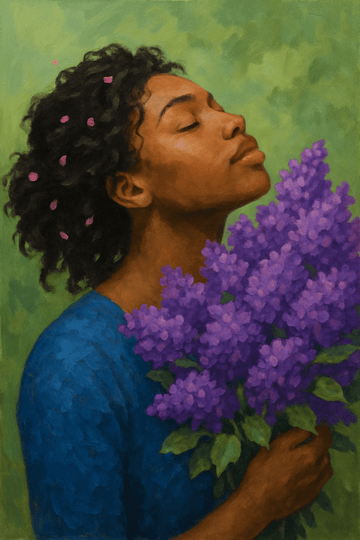 Kwiatowy uścisk – wydruk artystyczny - CasaNookDecor