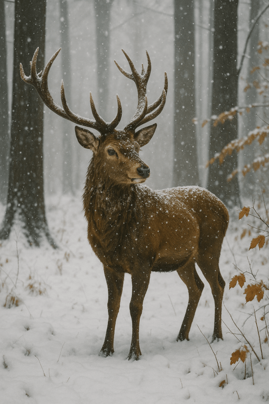 Majestatyczny Zimowy Jeleń - CasaNookDecor