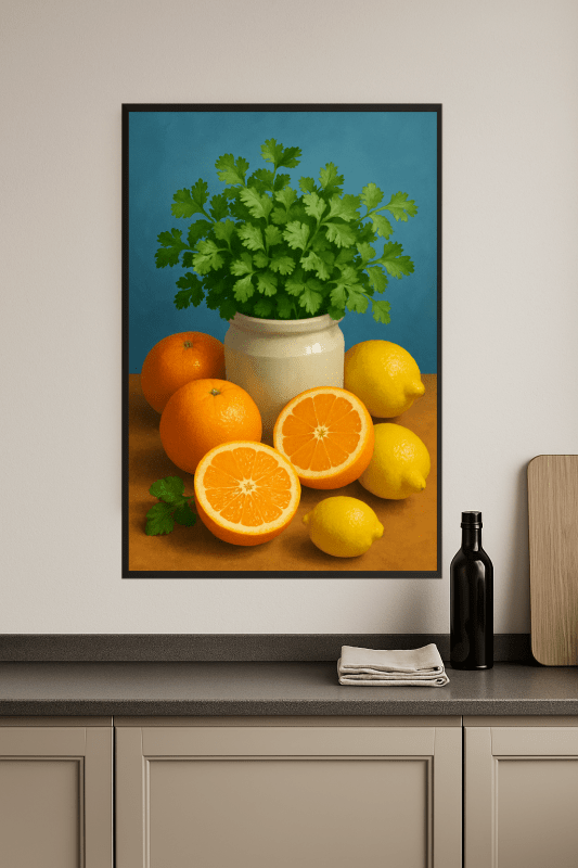 Martwa Natura z Cytrusami i Ziołami - CasaNookDecor