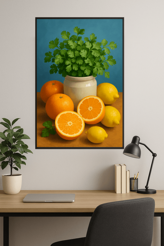 Martwa Natura z Cytrusami i Ziołami - CasaNookDecor