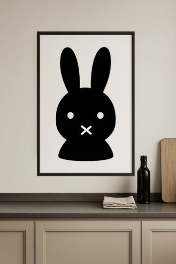 Minimalistyczna Sztuka Czarnego Królika - CasaNookDecor