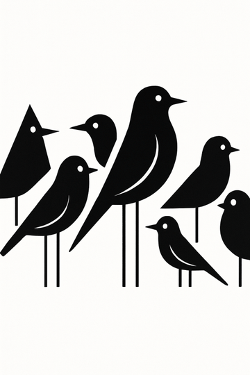 Minimalistyczna Sztuka Czarnego Ptaka - CasaNookDecor