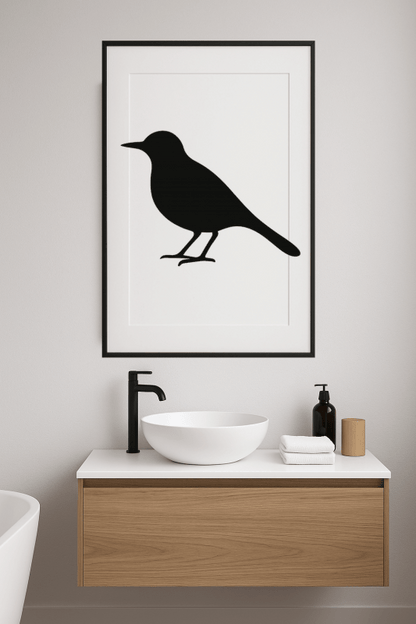 Minimalistyczna Sztuka Czarnego Ptaka - CasaNookDecor