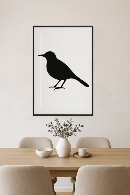 Minimalistyczna Sztuka Czarnego Ptaka - CasaNookDecor