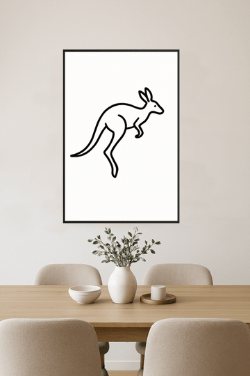 Minimalistyczna Sztuka Linii Kangura - CasaNookDecor