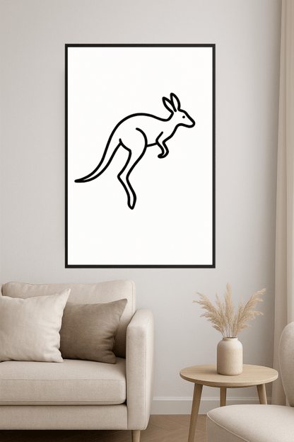Minimalistyczna Sztuka Linii Kangura - CasaNookDecor