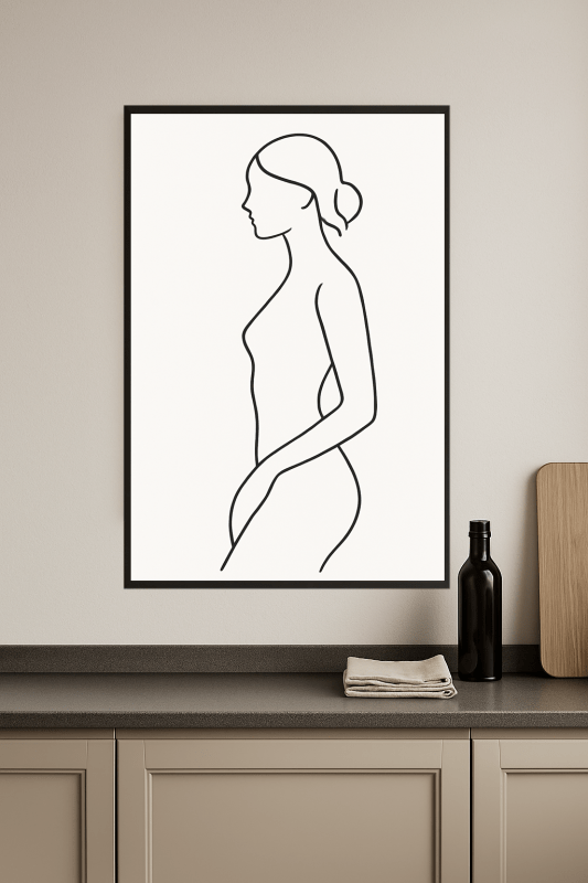 Minimalistyczna Sztuka Linii Kobiecej - CasaNookDecor