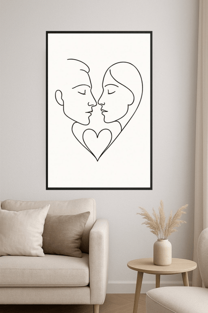 Minimalistyczna Sztuka Linii Miłości - CasaNookDecor