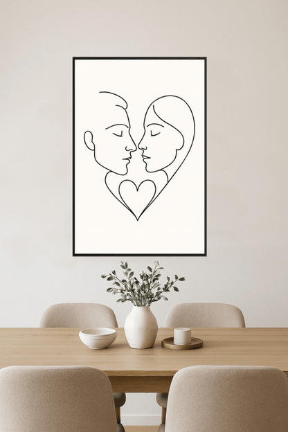 Minimalistyczna Sztuka Linii Miłości - CasaNookDecor