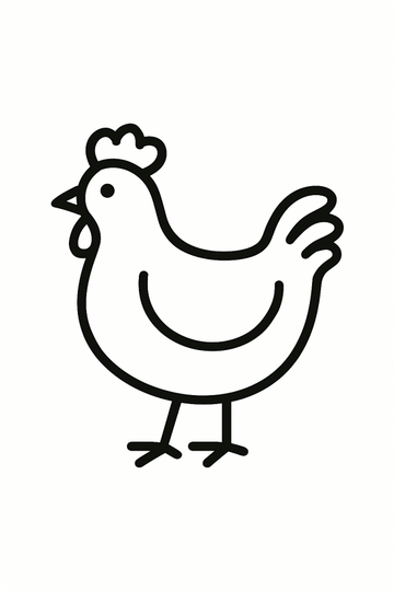 Minimalistyczna Sztuka Linii z Kurczakiem - CasaNookDecor