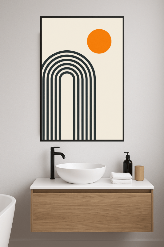 Minimalistyczna Sztuka Łuku i Słońca - CasaNookDecor