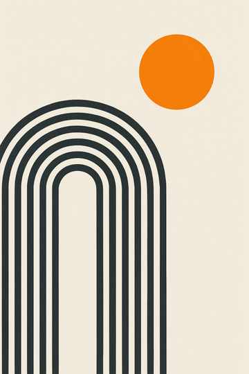 Minimalistyczna Sztuka Łuku i Słońca - CasaNookDecor