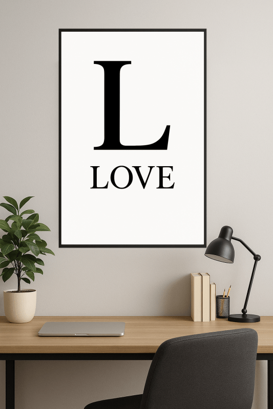 Minimalistyczna Sztuka Ścienna z Motywem Miłości - CasaNookDecor