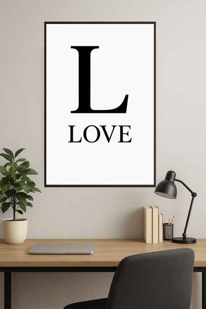 Minimalistyczna Sztuka Ścienna z Motywem Miłości - CasaNookDecor