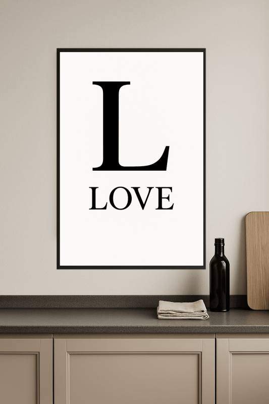 Minimalistyczna Sztuka Ścienna z Motywem Miłości - CasaNookDecor
