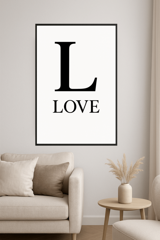 Minimalistyczna Sztuka Ścienna z Motywem Miłości - CasaNookDecor