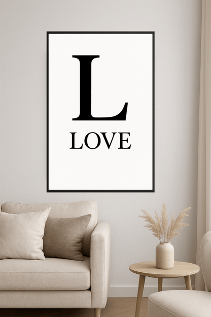 Minimalistyczna Sztuka Ścienna z Motywem Miłości - CasaNookDecor