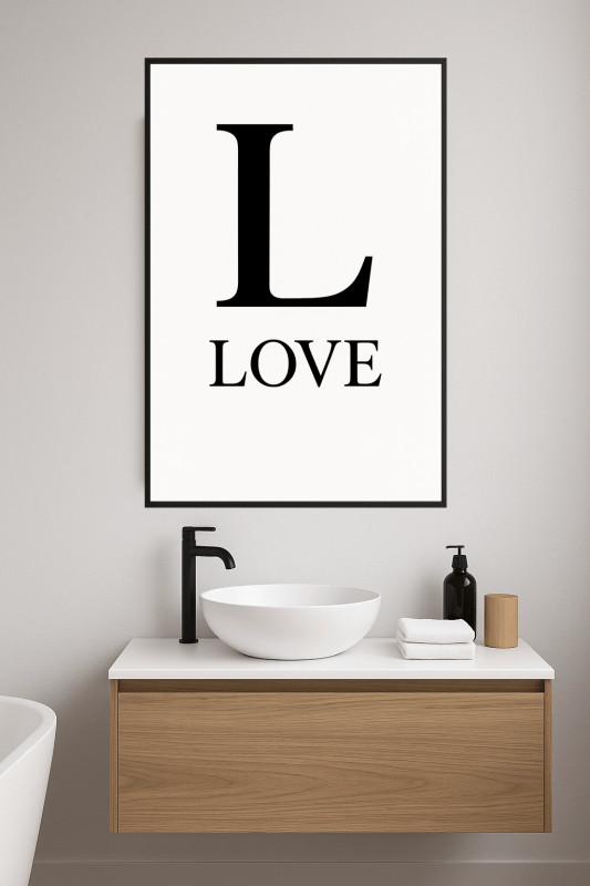 Minimalistyczna Sztuka Ścienna z Motywem Miłości - CasaNookDecor