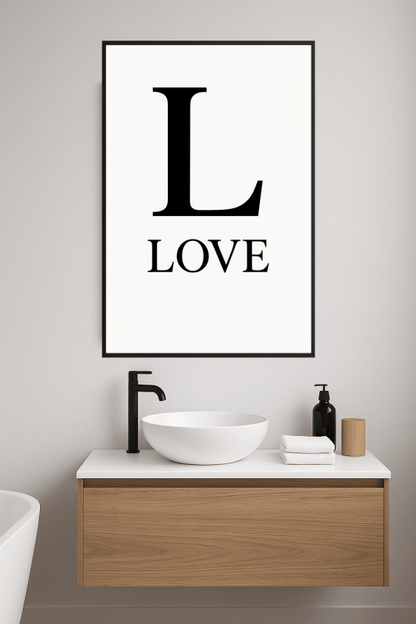 Minimalistyczna Sztuka Ścienna z Motywem Miłości - CasaNookDecor