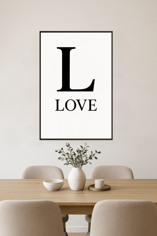 Minimalistyczna Sztuka Ścienna z Motywem Miłości - CasaNookDecor