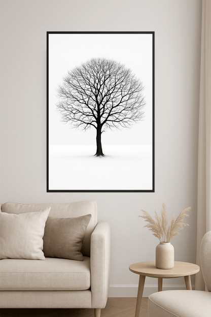 Minimalistyczna Sztuka Sylwetki Drzewa - CasaNookDecor