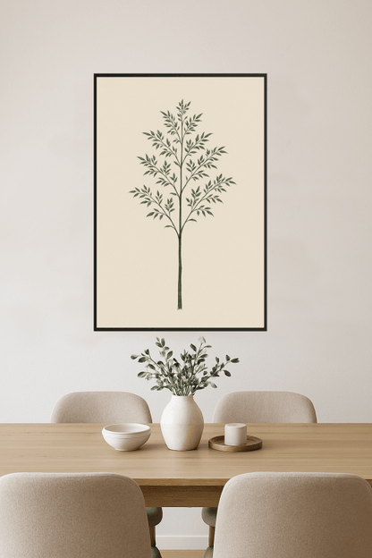 Minimalistyczna Sztuka Zielonego Drzewa - CasaNookDecor