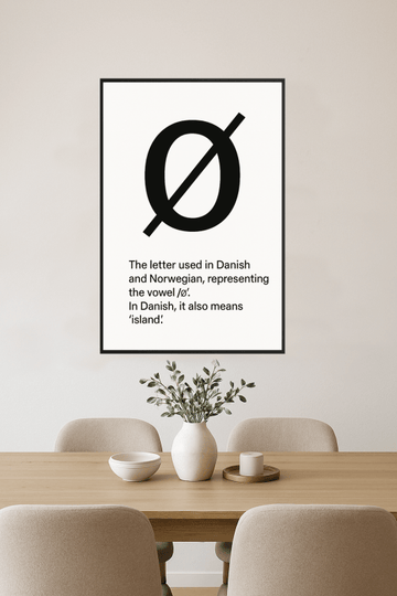 Minimalistyczny Druk Litery Ø - CasaNookDecor