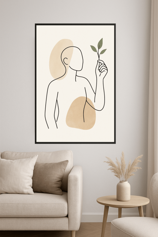 Minimalistyczny Druk Sztuki Liniowej - CasaNookDecor