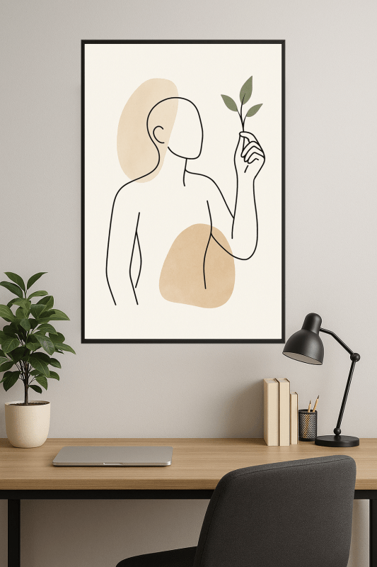 Minimalistyczny Druk Sztuki Liniowej - CasaNookDecor
