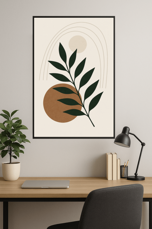 Minimalistyczny Druk Sztuki Liścia - CasaNookDecor