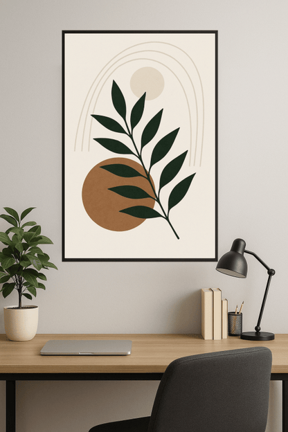 Minimalistyczny Druk Sztuki Liścia - CasaNookDecor