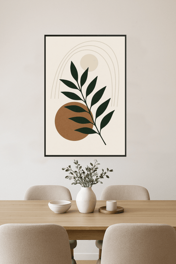 Minimalistyczny Druk Sztuki Liścia - CasaNookDecor