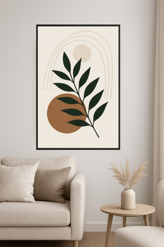 Minimalistyczny Druk Sztuki Liścia - CasaNookDecor