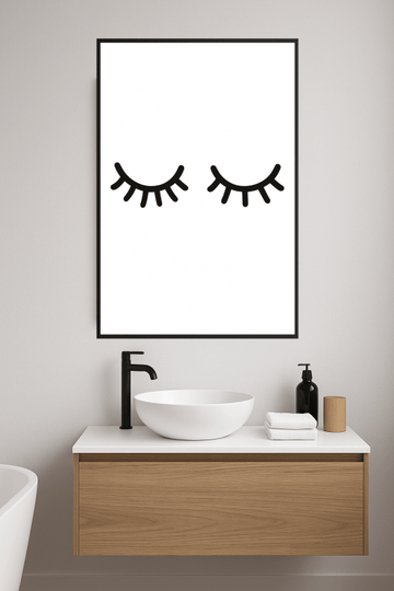 Minimalistyczny Druk Sztuki Rzęs - CasaNookDecor