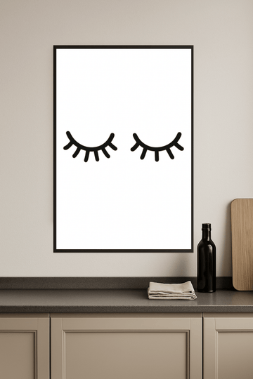 Minimalistyczny Druk Sztuki Rzęs - CasaNookDecor
