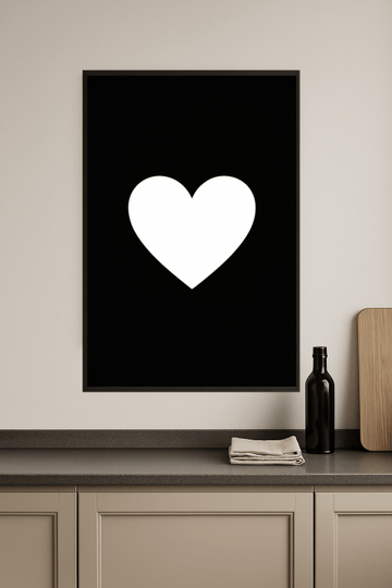 Minimalistyczny Druk Sztuki z Sercem - CasaNookDecor